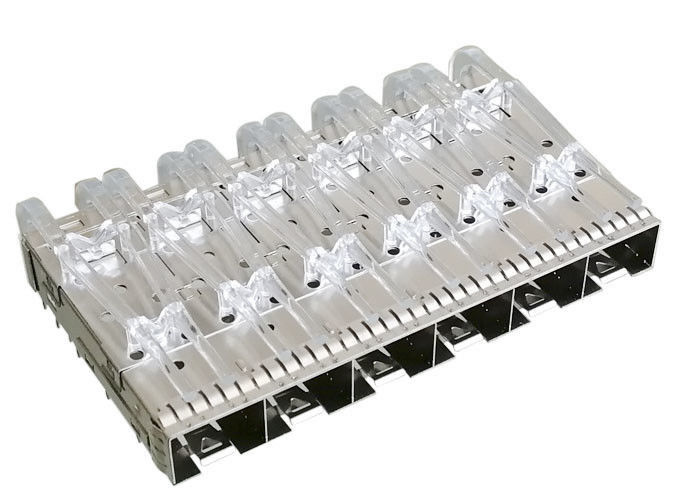 Wciśnij Fit Gniazdo SFP Złącze klatki SFP 1x6 Wiele portów ze sprężyną palcową EMI