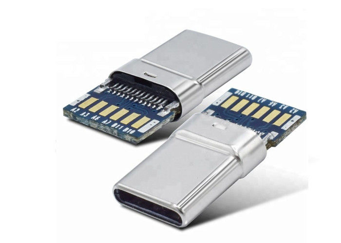 Złącze USB C 3.1 / 3.0 / 2.0 Zwykła obudowa ze złączem męskim na płytce drukowanej